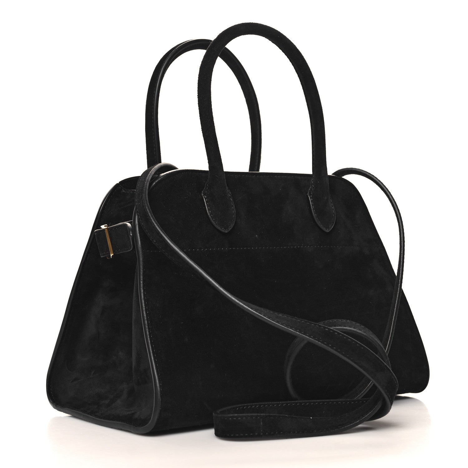 The Row Suede Soft Margaux 10 Bag Black 3 of 11