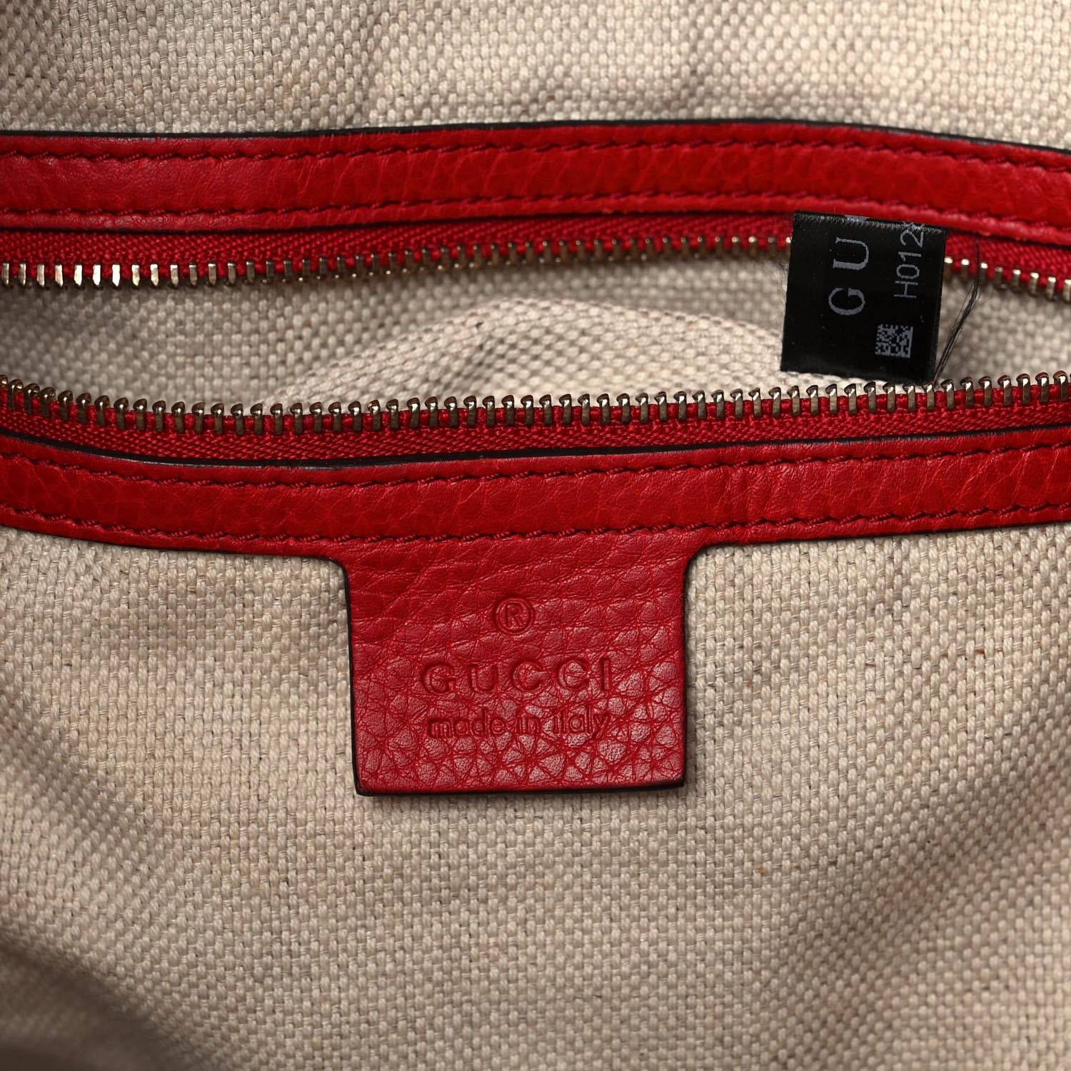 Gucci Pebbled Calfskin Medium Soho Shoulder Bag Red 6 of 11