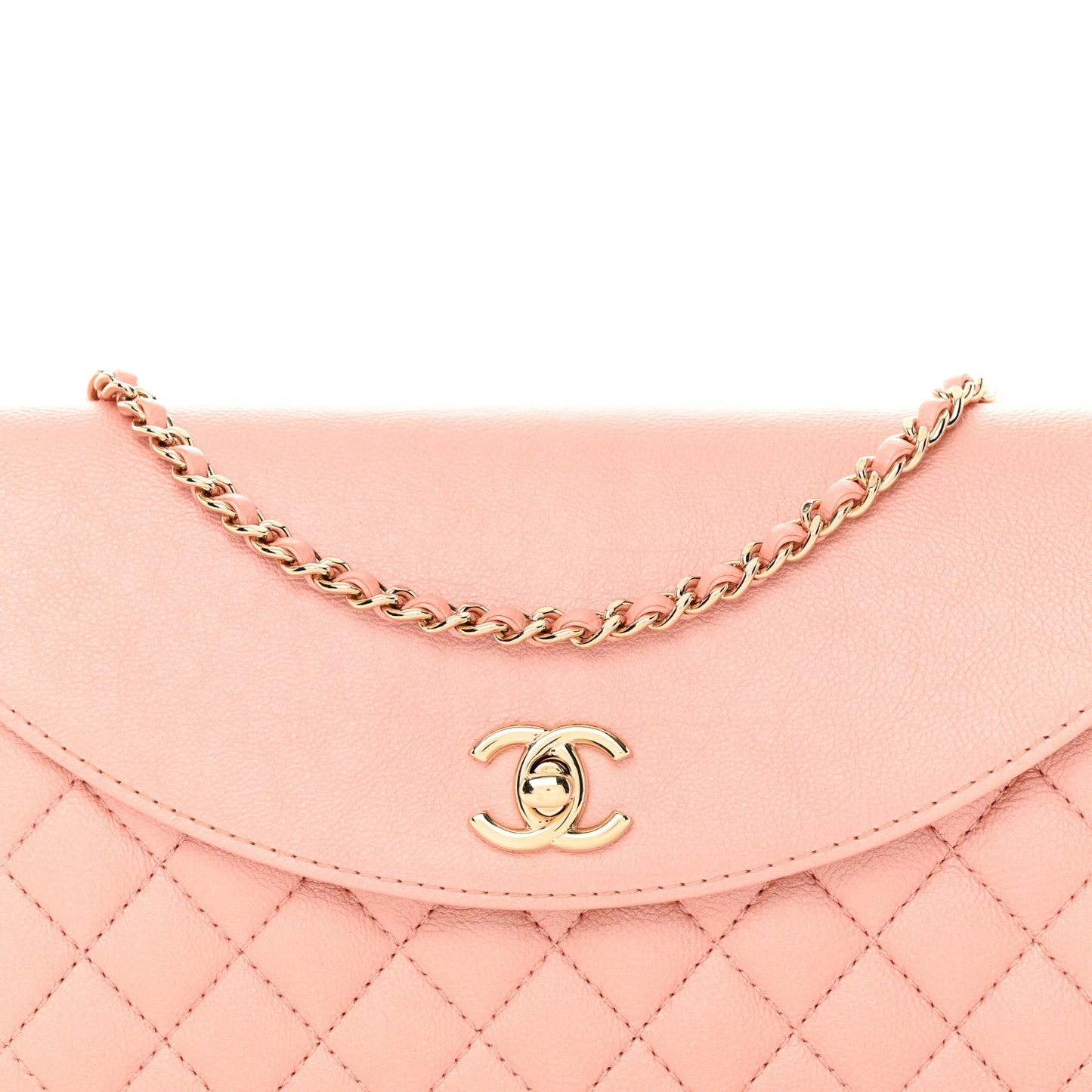 Iridescent Calfskin Smart Pocket Flap Bag Pink