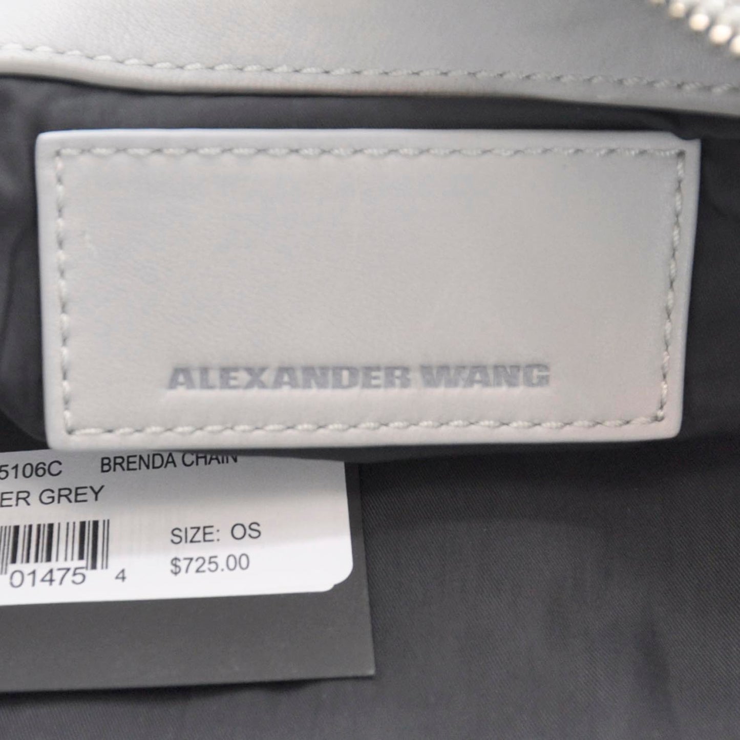 Leather Brenda Chain Bag Grey