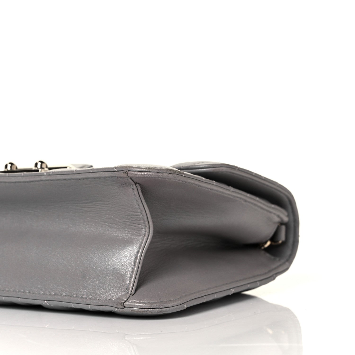 Christian Dior Pearly Lambskin Cannage Miss Dior Promenade Pouch Grey 7 of 7