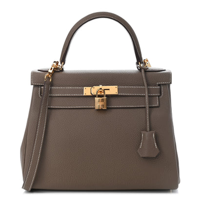 Hermes Togo Kelly Retourne 28 Etoupe 1 of 10