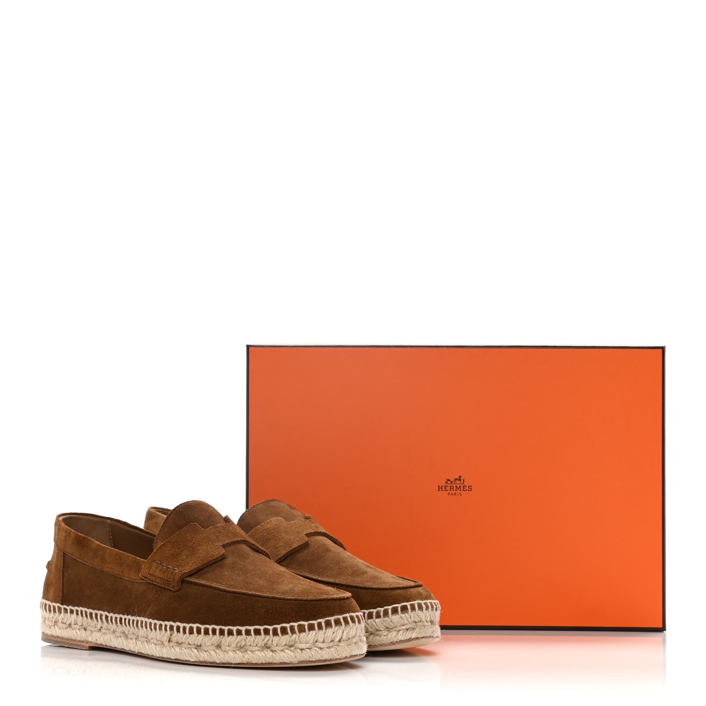 Suede Calfskin Womens Trip Espadrilles 40 Brun Fume