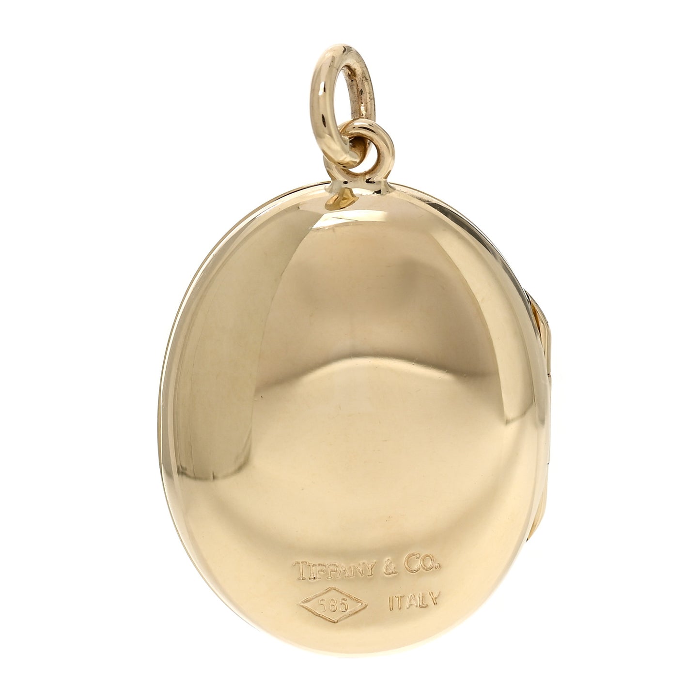 14K Yellow Gold Large Oval Locket Pendant