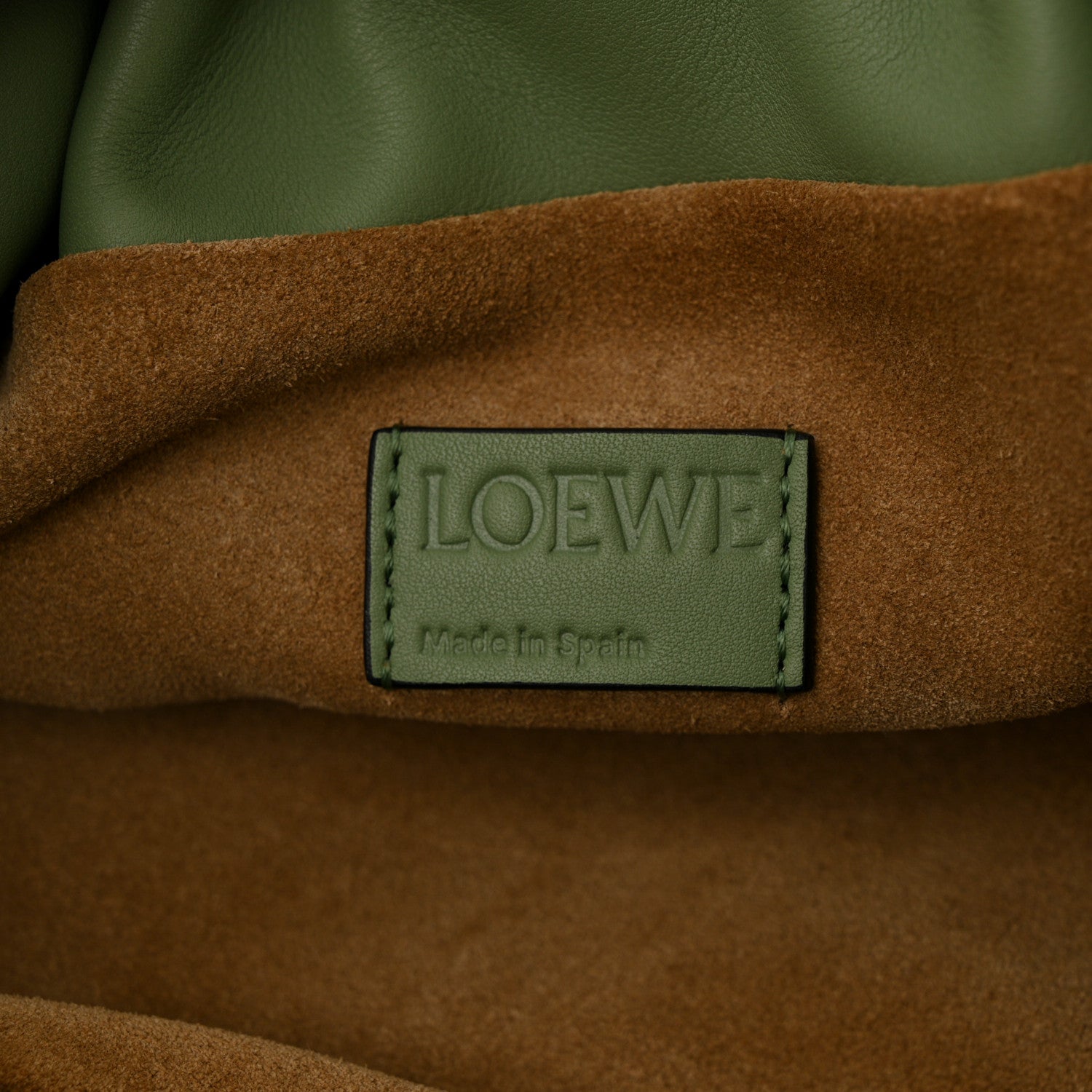 Loewe Calfskin Small Flamenco Knot Bag Avocado Green 7 of 11