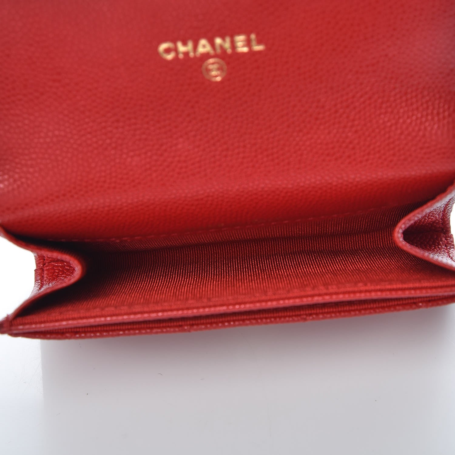 Chanel Caviar Quilted Flap Card Holder Wallet Red 5 of 9