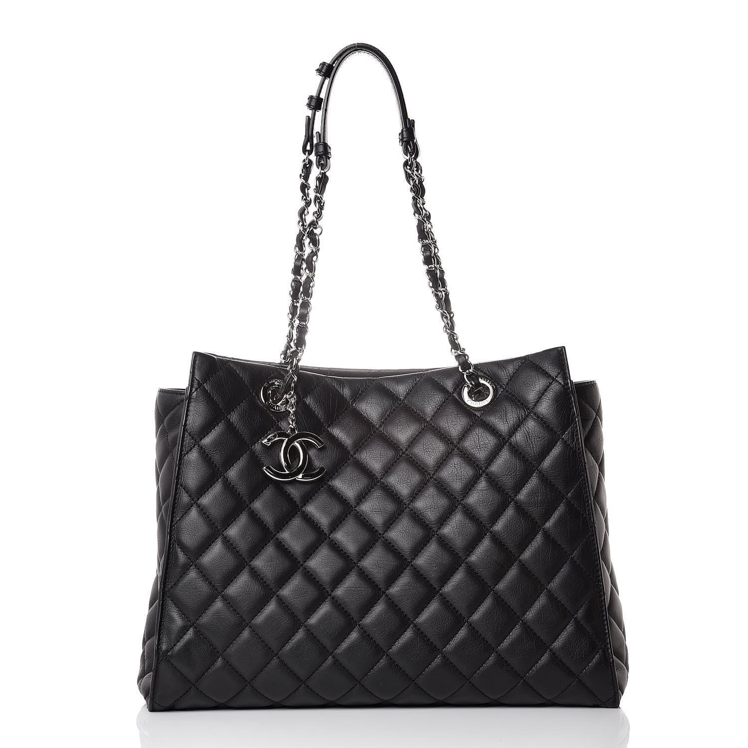 Chanel Calfskin Quilted Large Chic and Soft Shopping Tote Black 3 of 15