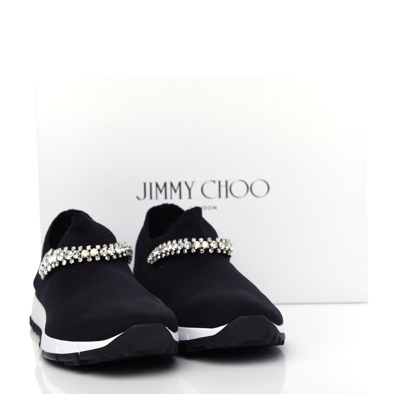 Jimmy Choo Knit Crystal Verona Sneaker 37.5 Black 10 of 10