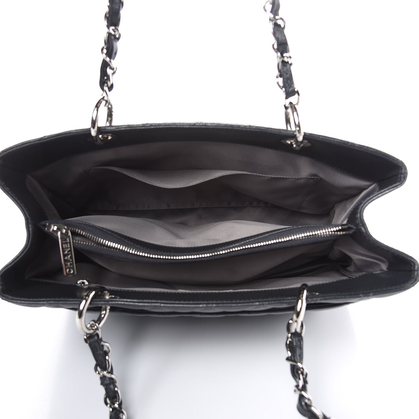 Caviar Quilted Grand Shopping Tote GST Dark Grey