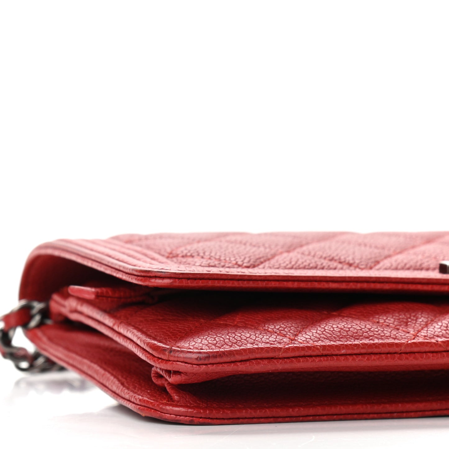 Caviar Quilted Boy Wallet On Chain WOC Red