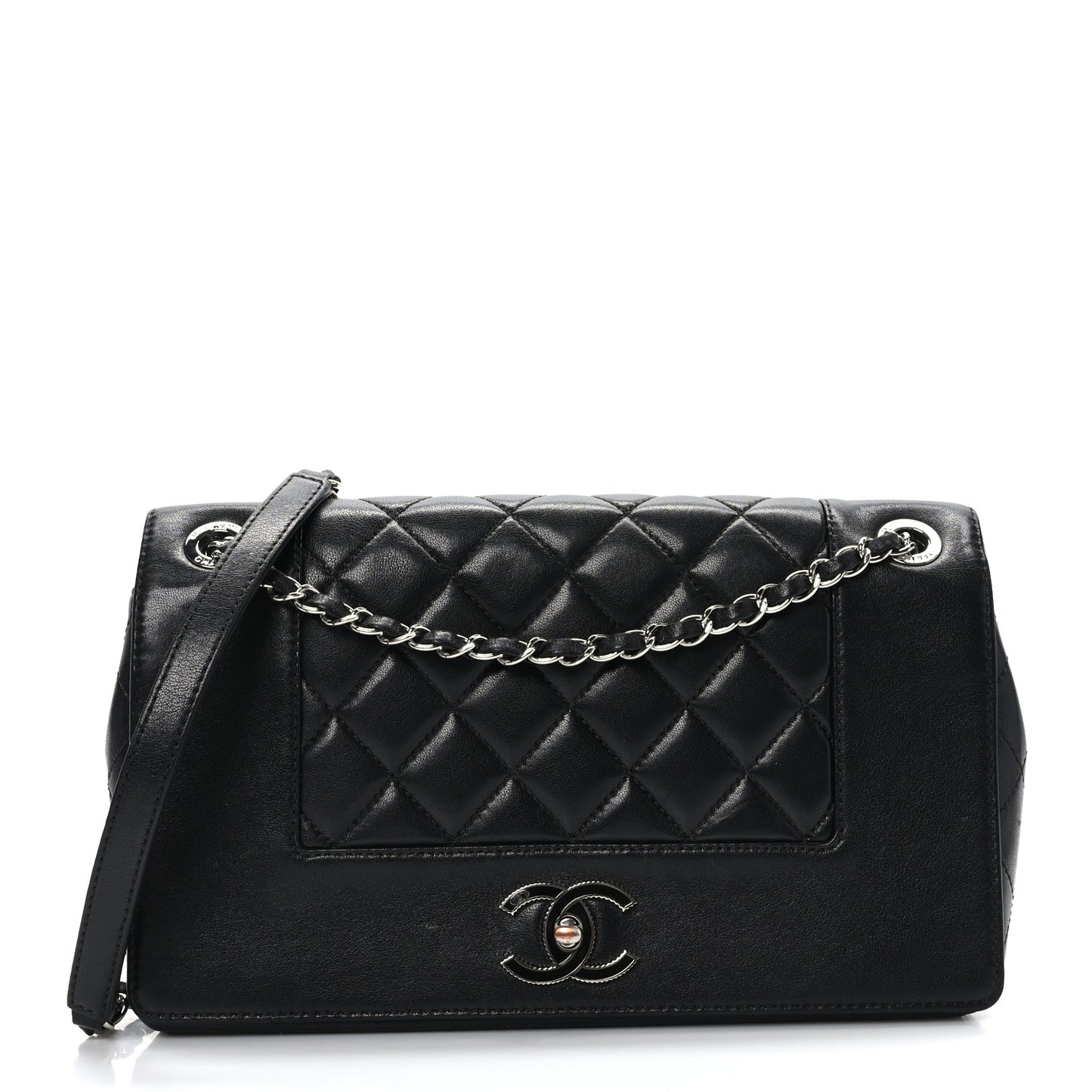 Sheepskin Quilted Vintage Mademoiselle Flap Black