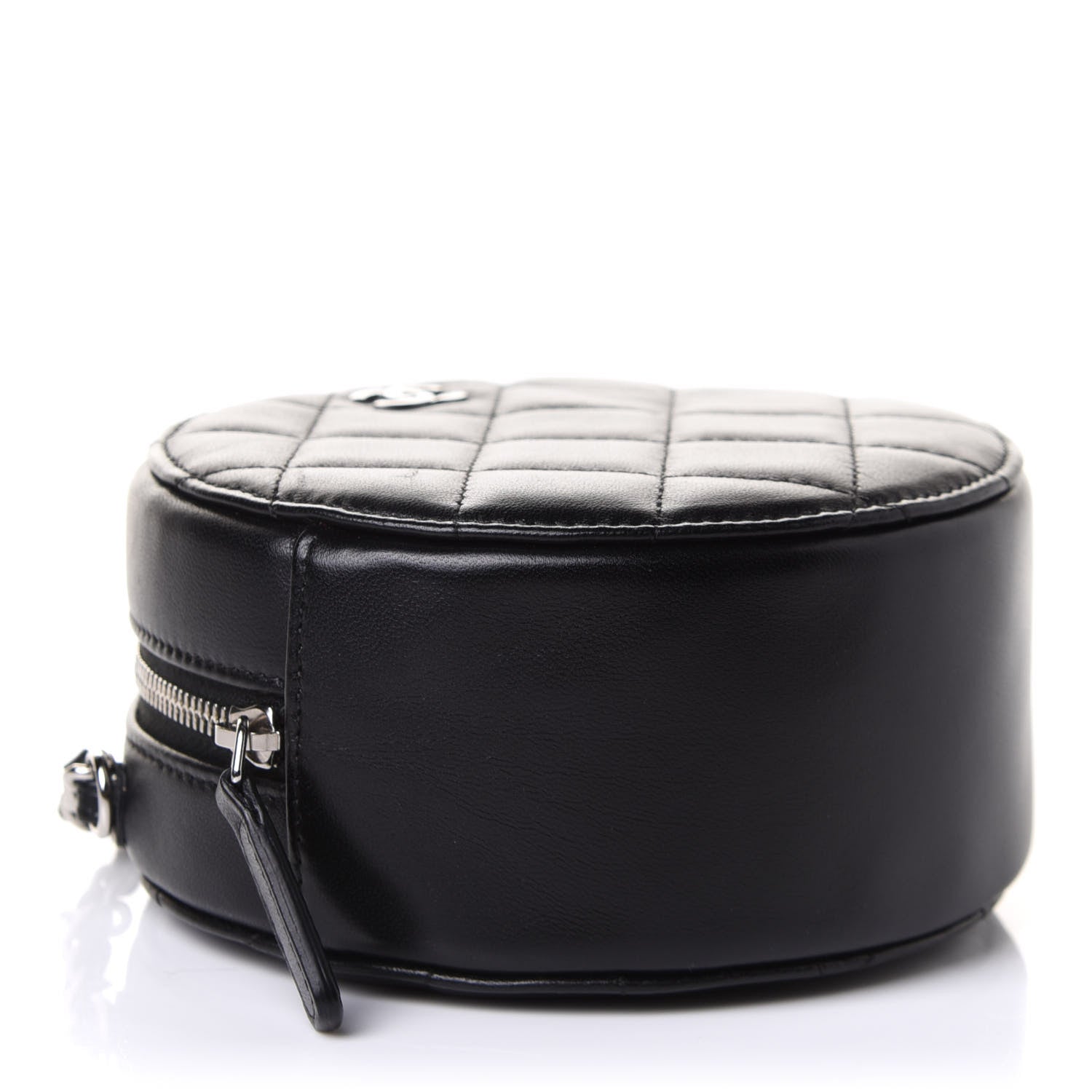 Chanel Lambskin Quilted Round Clutch With Chain Black 4 of 11