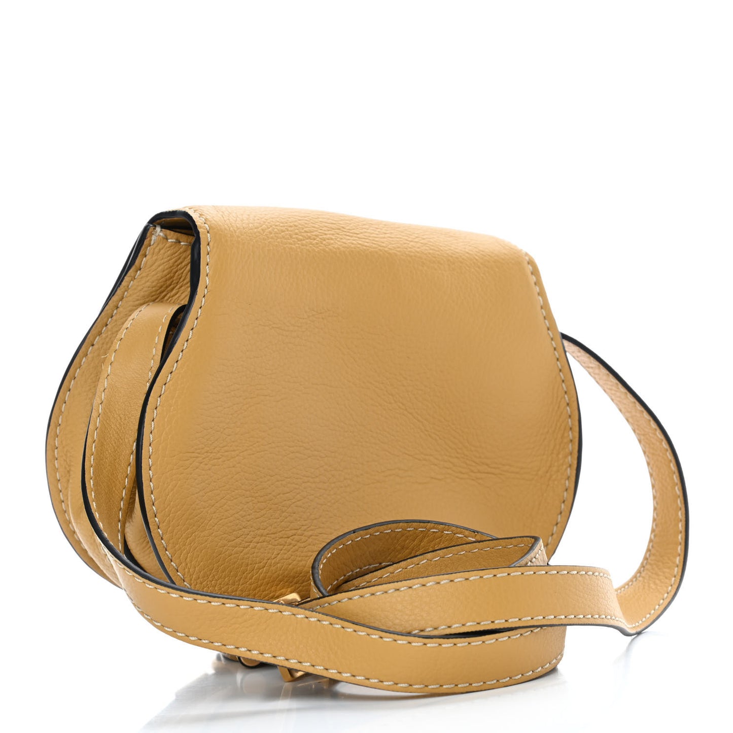 Calfskin Mini Marcie Round Crossbody Bag Dusty Yellow