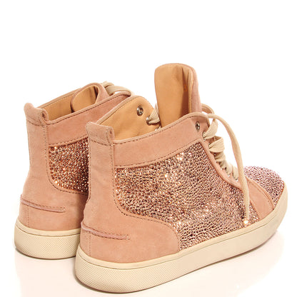 Christian Louboutin Suede Strass Embellished Louis Flat 39 Rose Antique 4 of 10