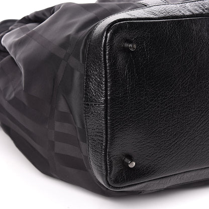 Burberry Nylon Tonal Check Diaper Bag Black 9 of 10