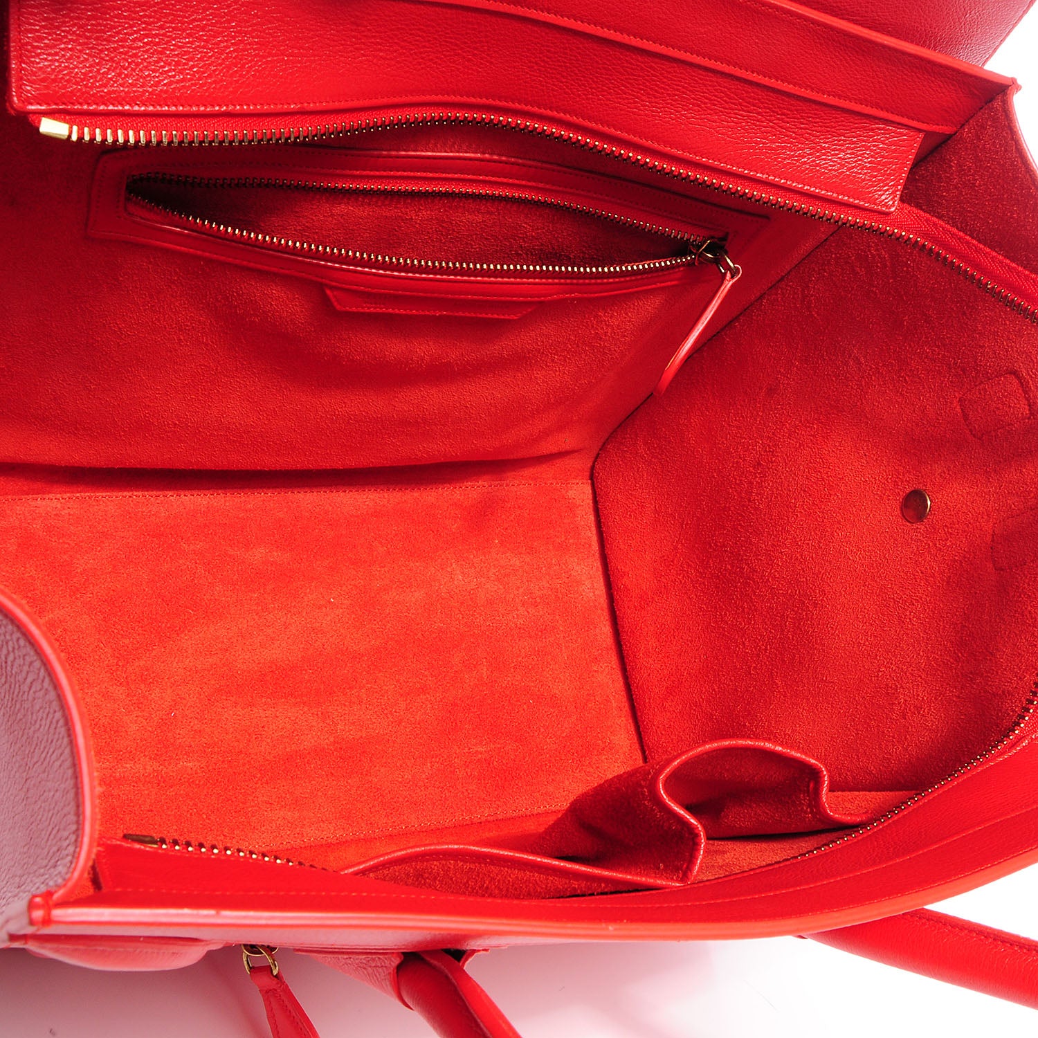 Celine Satin Calfskin Mini Luggage Vermillion 6 of 9