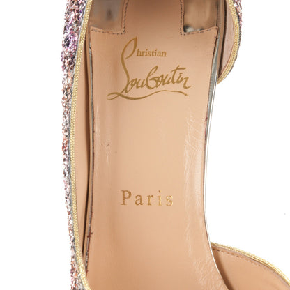 Christian Louboutin Glitter Demi You 100 Pumps 40 Rosette Gold 7 of 7