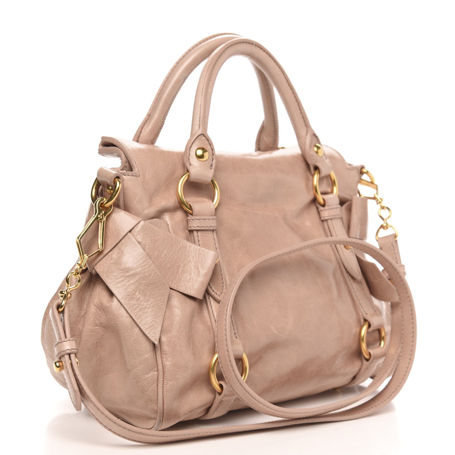 Vitello Lux Mini Bow Bag Cipria