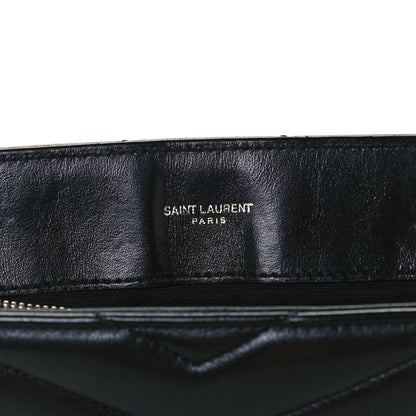 Saint Laurent Calfskin Y Quilted Monogram Medium Loulou Chain Satchel Black 6 of 11