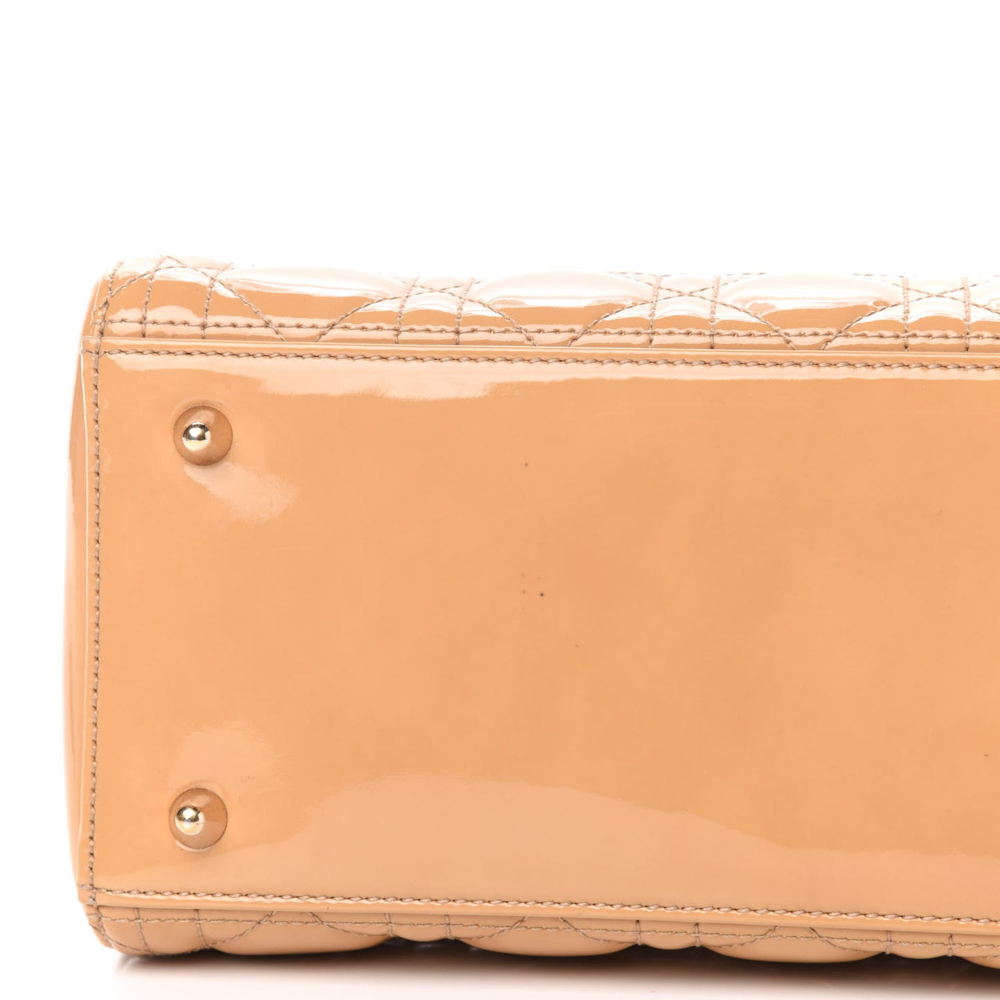 Patent Cannage Medium Lady Dior Beige