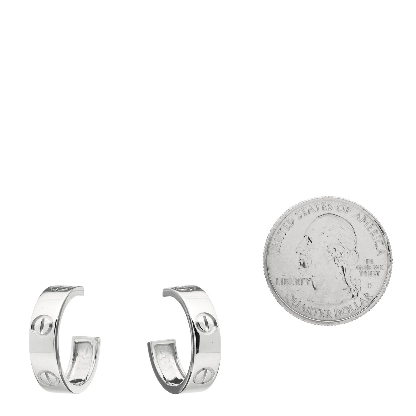 18K White Gold 5.5mm LOVE Hoop Earrings