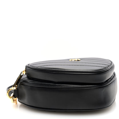 Gucci Calfskin Matelasse Diagonal Mini Interlocking G Heart Shoulder Bag Black 4 of 9