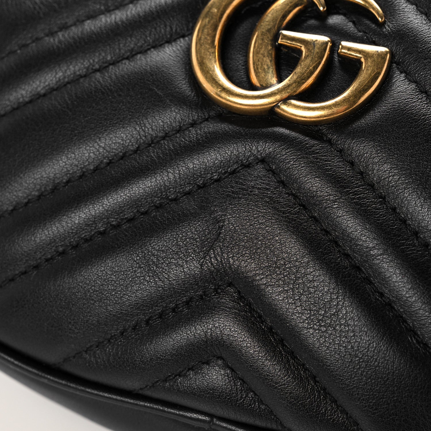 Gucci Calfskin Matelasse GG Marmont Belt Bag 95 38 Black 19 of 20