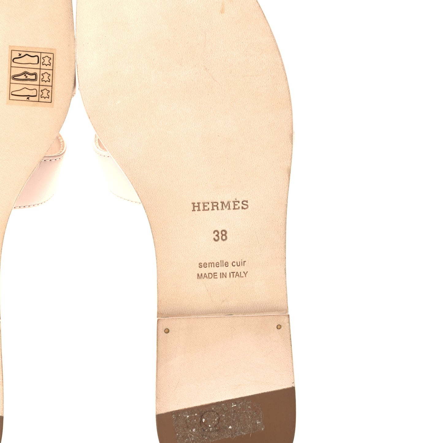 Box Calfskin Oran Sandals 38 Rose Pale