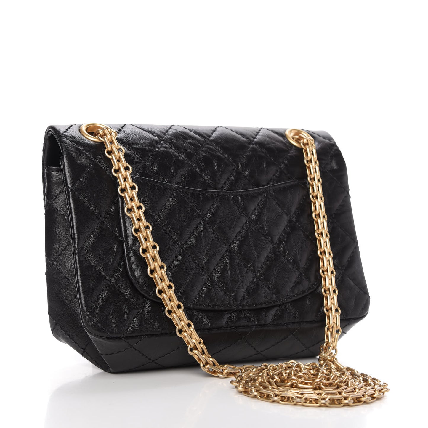 Aged Calfskin Quilted 2.55 Reissue Mini Flap Black