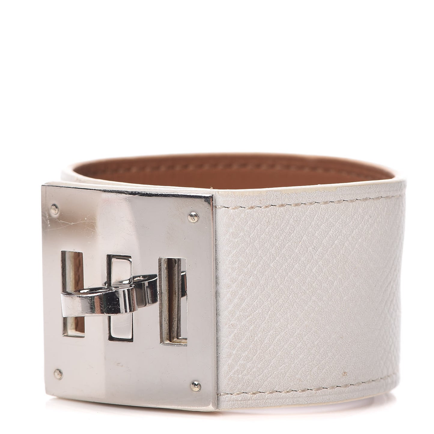 Epsom Kelly Dog Bracelet White