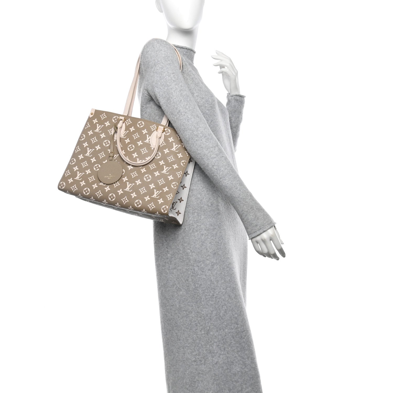 Louis Vuitton Empreinte Monogram Spring In The City Onthego MM Kaki Beige Cream 3 of 10
