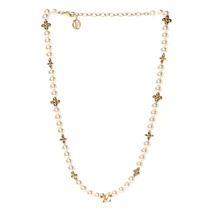 Louis Vuitton Metal Resin My LV Pearl Necklace White Gold 3 of 4