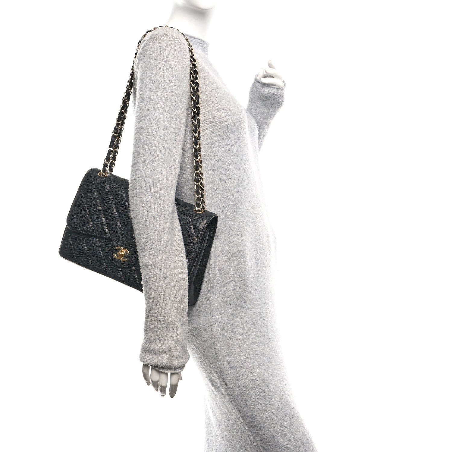 Chanel Caviar Quilted Jumbo Double Flap Black 2 of 11