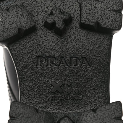 Prada Spazzolato Rois Re-Nylon Metal Triangle Logo Monolith Pouch Pocket 55mm Boots 35 Black 9 of 13