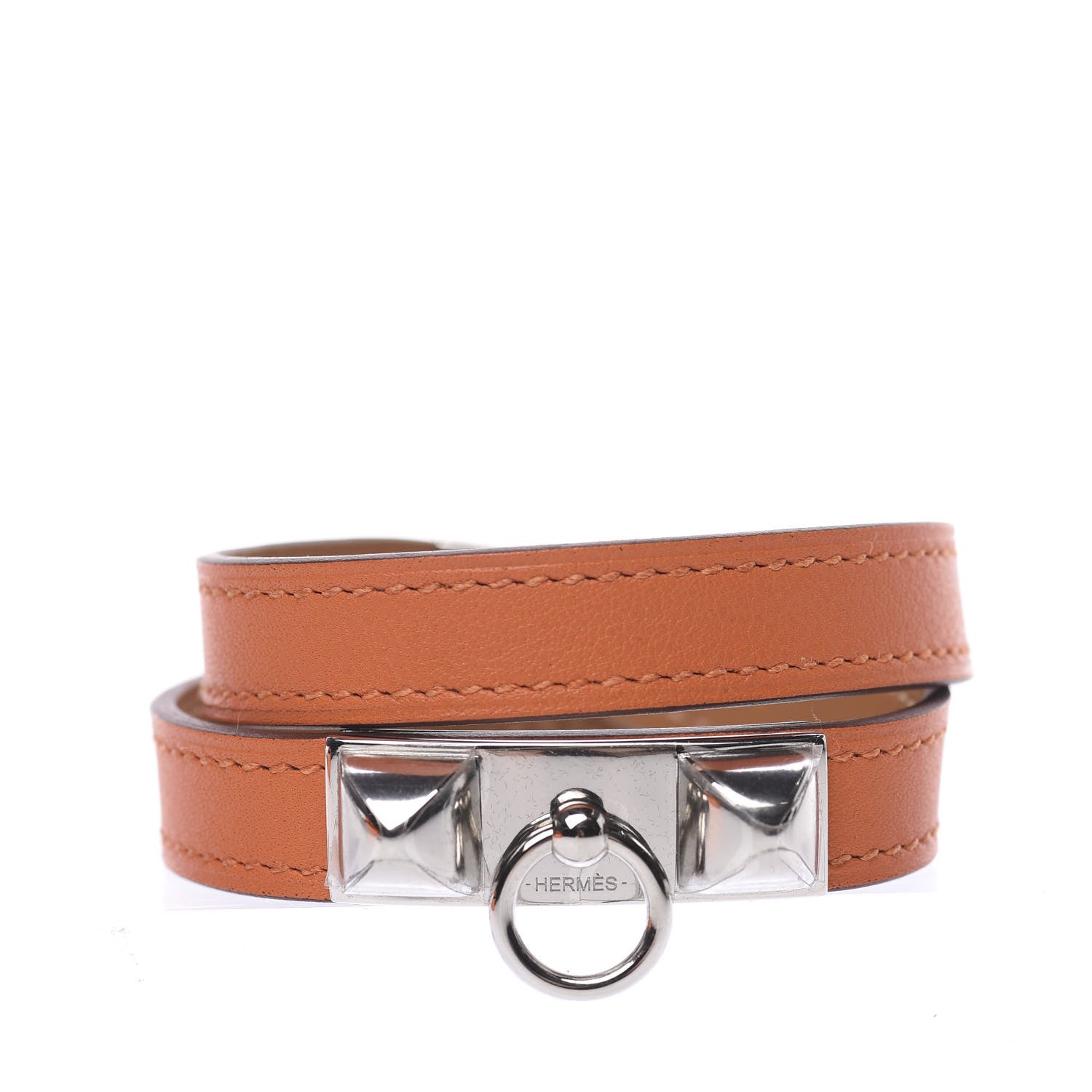 Hermes Swift Rivale Double Tour Bracelet T2 Orange 1 of 6
