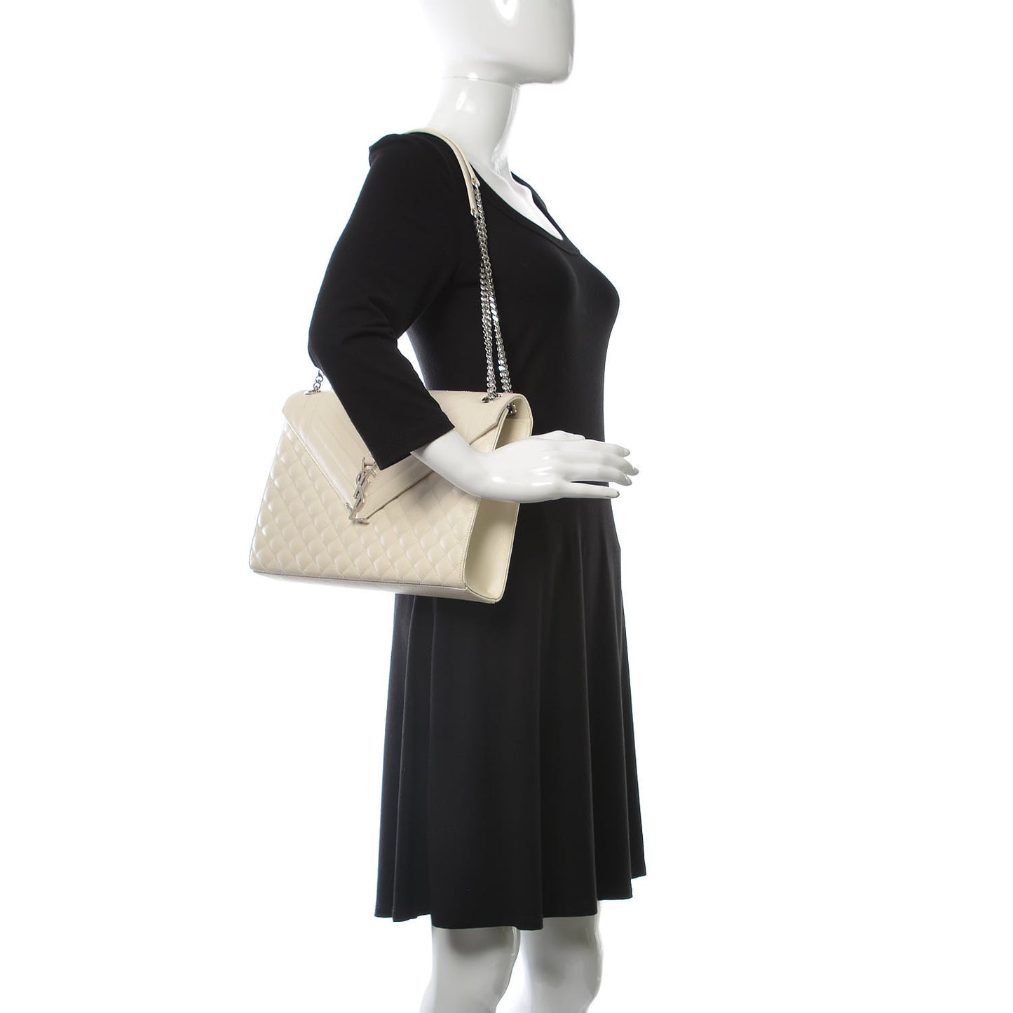 Grain De Poudre Large Tri-Quilt Monogram Satchel Porcellana