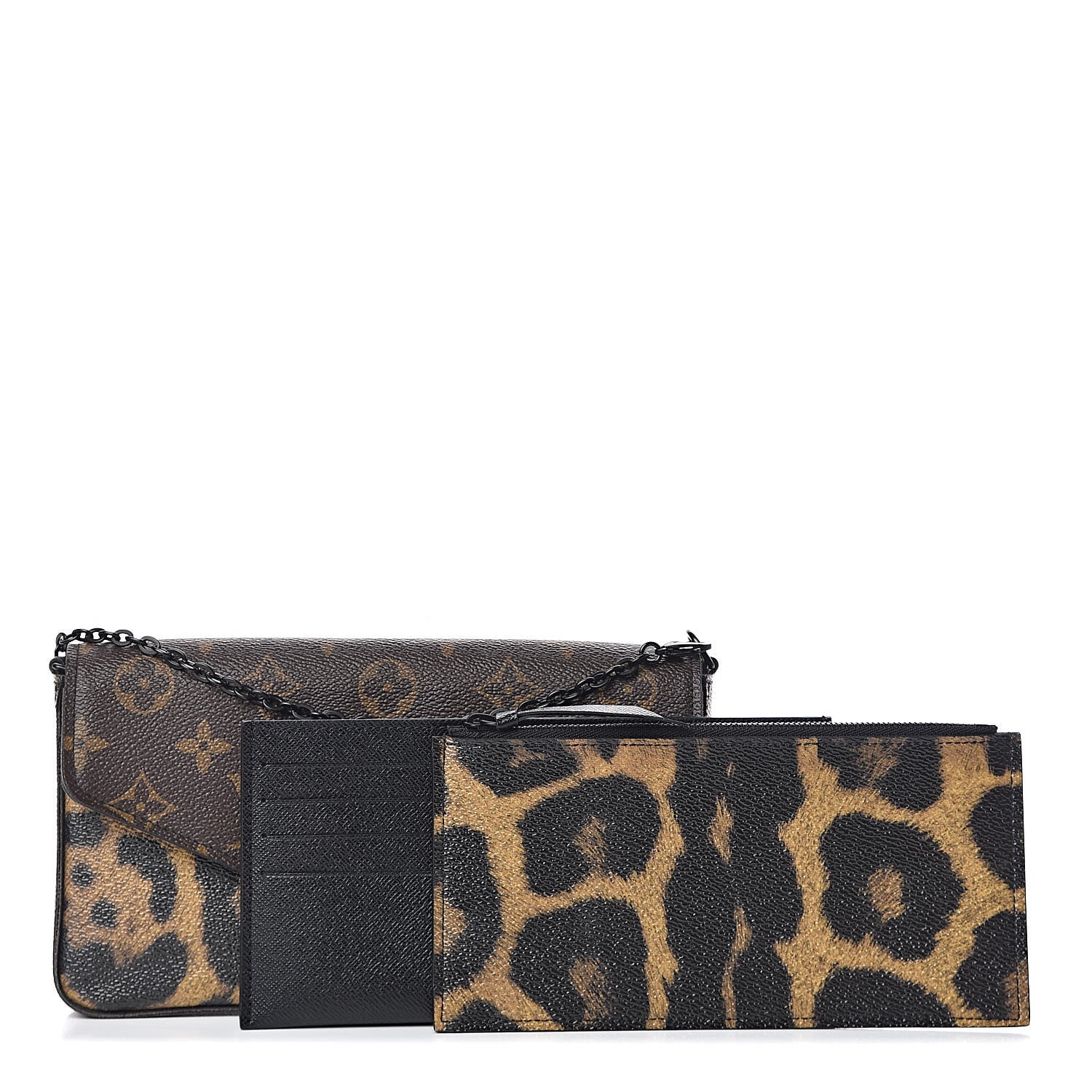 Louis Vuitton Monogram Animal Print Pochette Felicie Chain Wallet 3 of 11