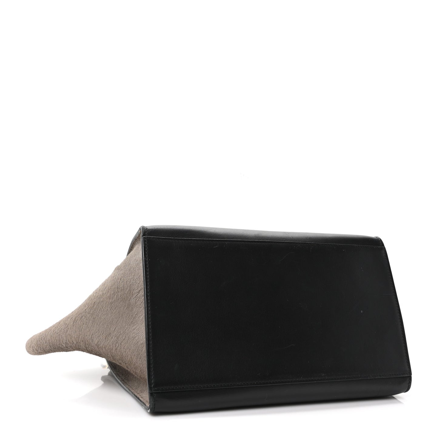 Pony Hair Smooth Calfskin Tri-Color Medium Trapeze Blue Taupe Black