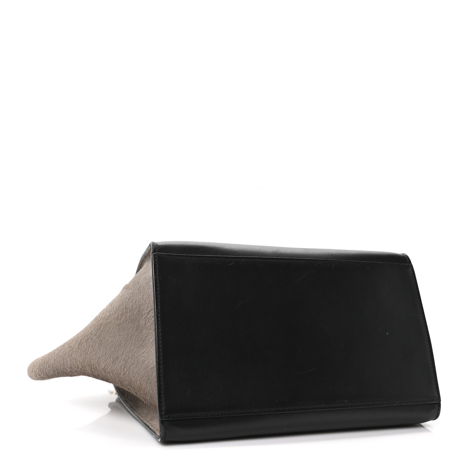 Celine Pony Hair Smooth Calfskin Tri-Color Medium Trapeze Blue Taupe Black 4 of 9