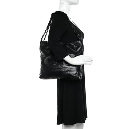Chanel Shiny Calfskin Quilted Small Chanel 22 So Black 2 of 11