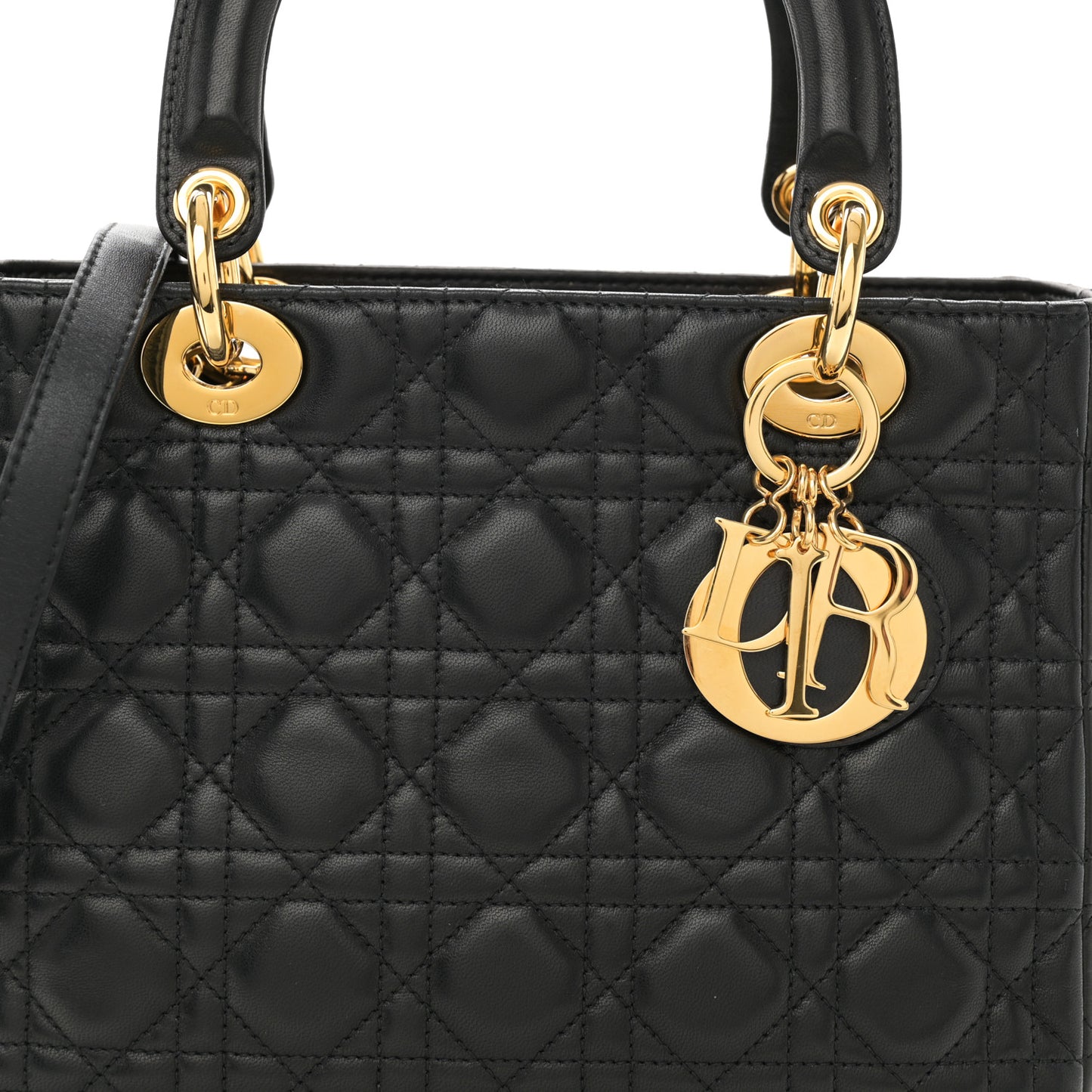 Lambskin Cannage Medium Lady Dior Black