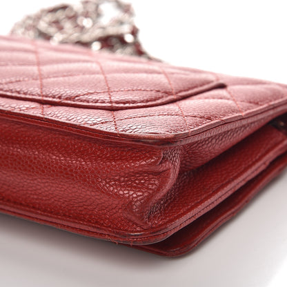 Chanel Caviar Quilted Wallet on Chain WOC Red 11 of 14
