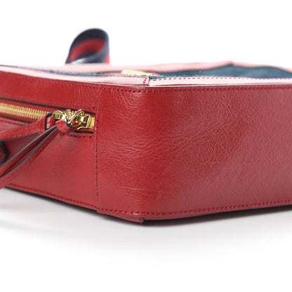 Gucci Suede Calfskin Web Small Ophidia Top Handle Shoulder Bag New Blue Romantic Cherry 9 of 16