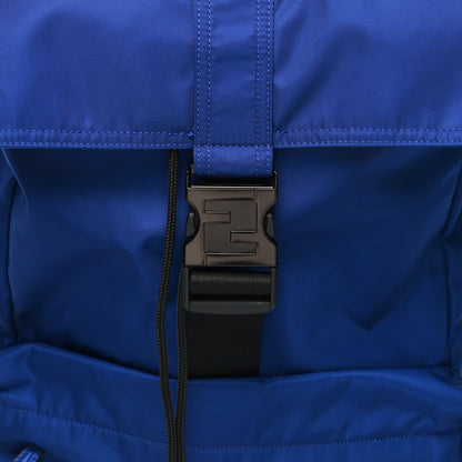 Fendi Econyl Nylon Santander Cuoio Roma Medium Fendiness Backpack Blu Neon 8 of 10