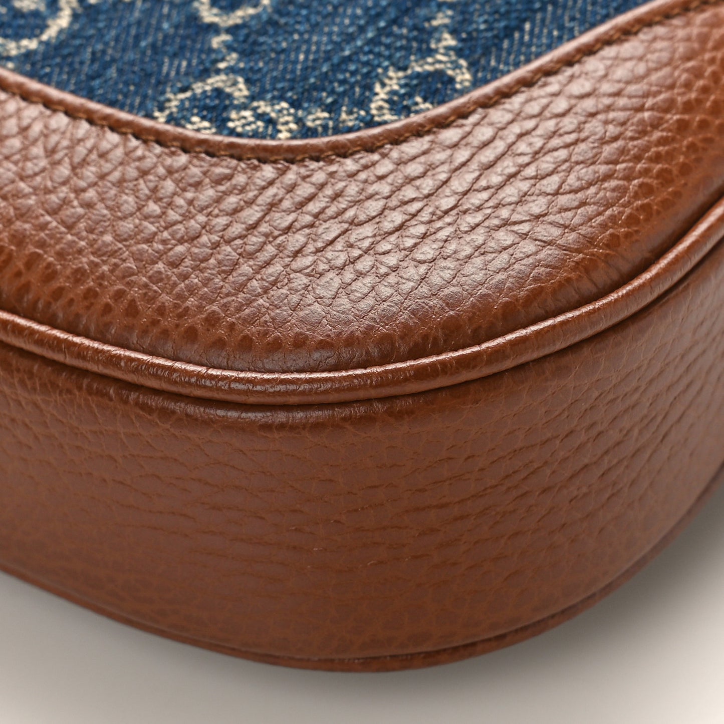New Denim GG Monogram Calfskin Small Jackie 1961 Hobo Blue Tea Cuir