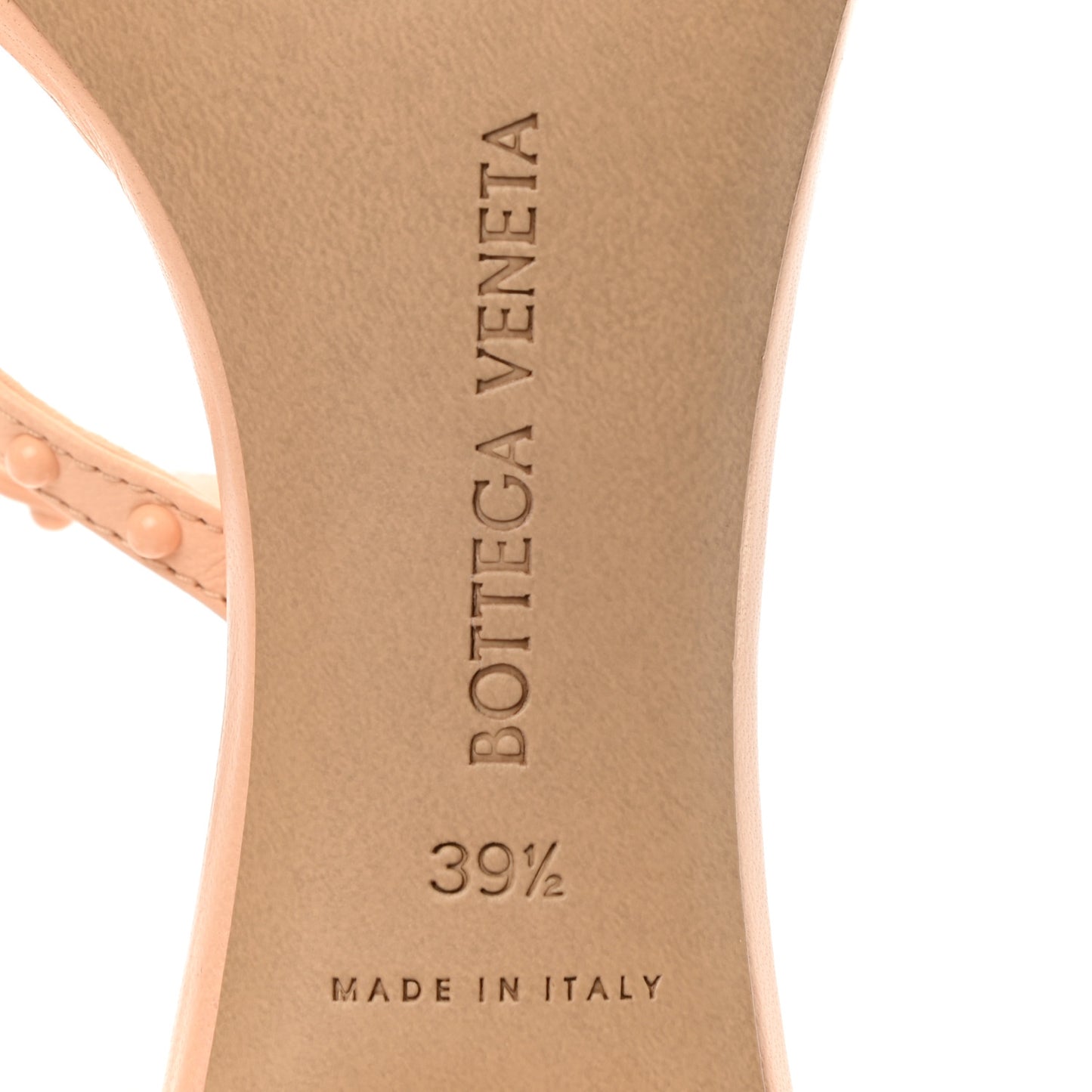 Lambskin Studded Multi Strap Sandals 39.5 Nude Peach