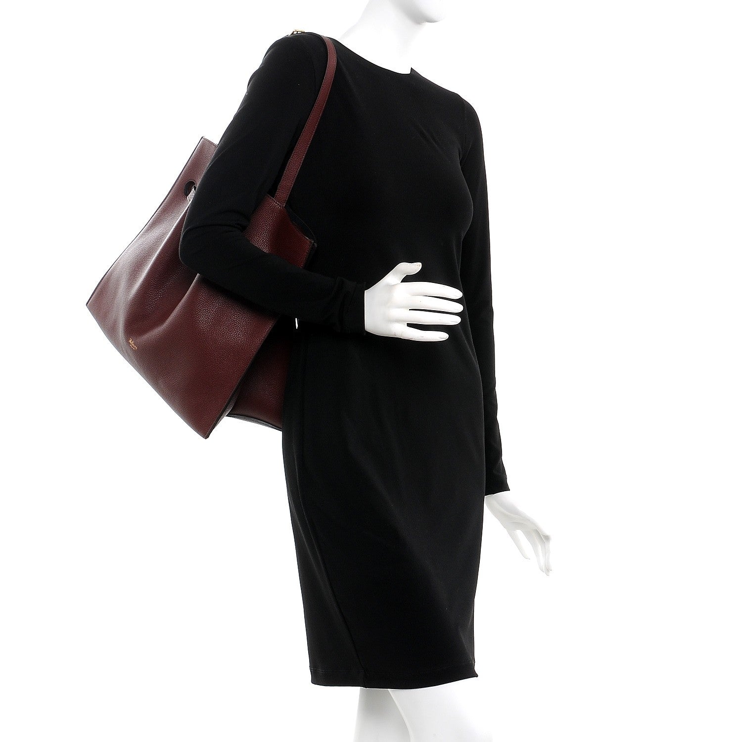 Mulberry Grained Calfskin Small Tyndale Bucket Bag Burgundy 2 of 8
