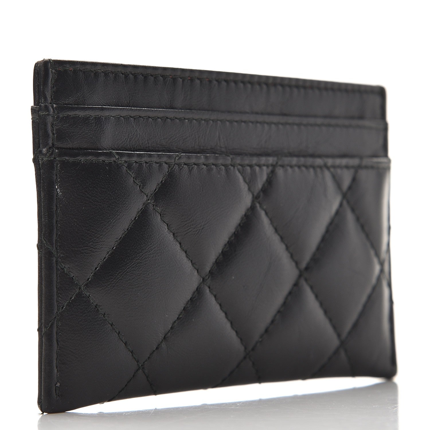 Chanel Aged Calfskin Quilted Lucky Charms Reissue Card Holder Black 3 of 10