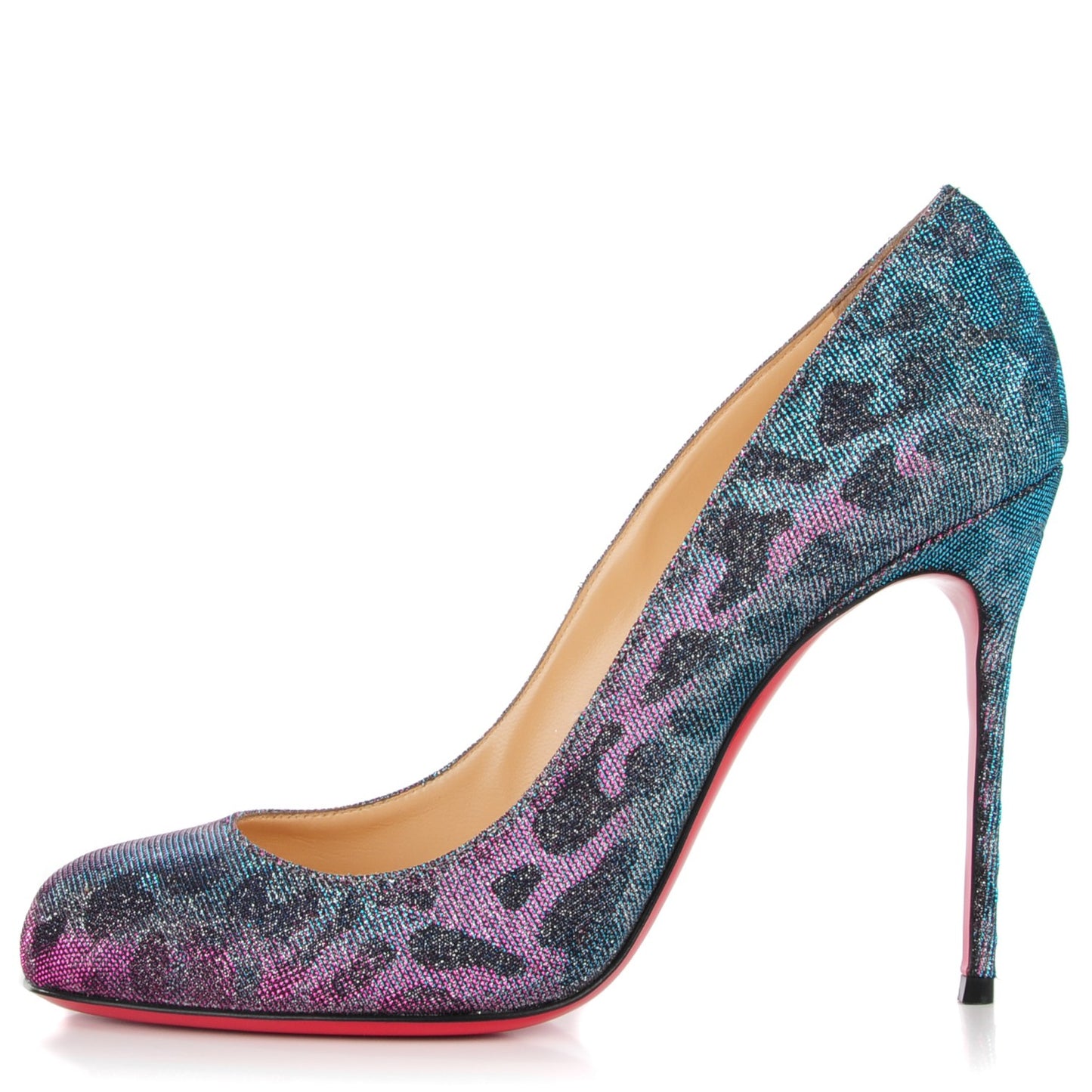 Leopard Lame Fifi 100 Pumps Turquoise Violet 38