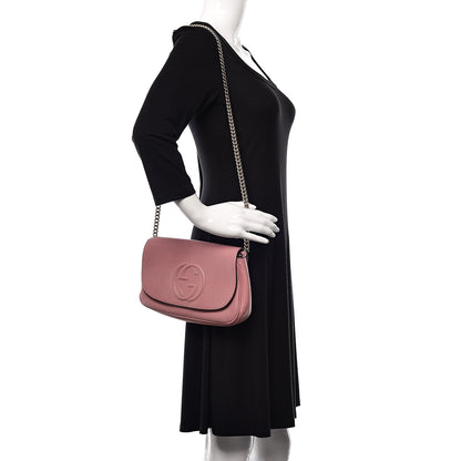Gucci Pebbled Calfskin Medium Soho Flap Crossbody Pink 2 of 6